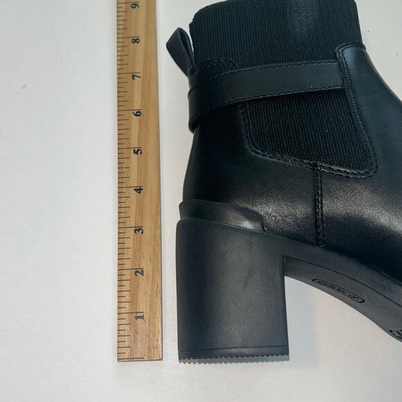 ABEO women's black metropolis strap leather chunky sole boots size 7M - Picture 10 of 11